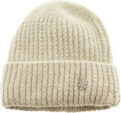 Produktbild von Mütze mit Schneeflockenmotiv für Damen und Mädchen Ideal für kalte Herbst und Wintertage Beige