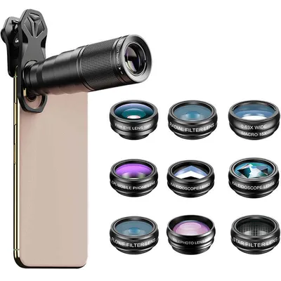Produktbild von Universalobjektive / Linsen / Teleskop Apexel 22X mit 12in1 Clip für Smartphone / Tablet Kamera