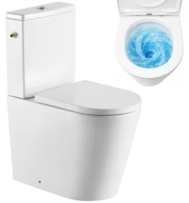 Produktbild von SAT Brevis Stand-Kombi-WC mit Tornado-Spülung Wasseranschluss links/rechts spülrandlos und Vario-Abgang, weiß