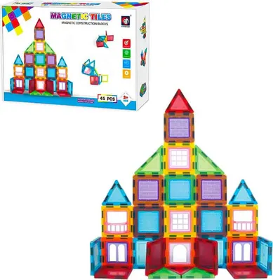 Obrázok produktu pre Magnetická stavebnica 45ks sada - Magnetic Tiles