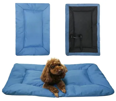 Immagine prodotto di Coperta impermeabile pieghevole, ortopedica, per cani di taglia grande e media, colore blu, dimensioni 86x58 cm