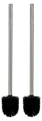 Produktbild von WC-Bürste 2er Set, Edelstahl Rostfrei, Schwarz, 40 cm, austauschbarer Bürstenkopf, Ø 8 cm