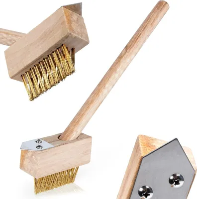Produktbild von ProGarden Bürste zur Reinigung von Pflastersteinen Drahtbürste Unkraut-Bürste mit Schaber 35 cm