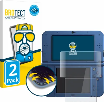 Produktbild von 2x BROTECT Fullscreen Schutzfolie für Nintendo New 3DS XL Displayschutz Folie Fullcover Matt Entspiegelungsfolie