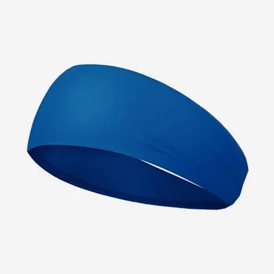 Produktbild von Sport-Stirnband für Herren, feuchtigkeitsableitend, breites Workout-Stirnband, schnelltrocknend, einfarbig, Schweißband zum Laufen und Radfahren, Dunkelblau