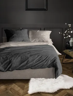 Produktbild von Irisette Mako-Satin Bettwäsche-Garnitur Wave-HK 8557  Farbe grau  135x200+80x80cm
