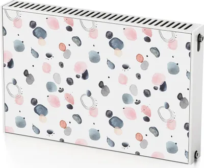 Produktbild von Bunte Punkte – Magnetische Heizkörperabdeckung – 90x60 cm – Magnet Heizkörperabdeckung – 3D Würfel – Heizkörperverkleidung – Magnetische Wandverkleidung – Wetterfest