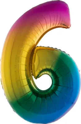 Produktbild von XXL Zahlen Folienballon 100 cm - Regenbogen 6