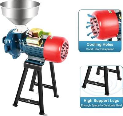Immagine prodotto di Mulino per cereali, potenza 2200W, tensione 220V, velocità di macinazione 54 kg/h, velocità nominale 1400 giri/min, diametro del macinino 150 mm