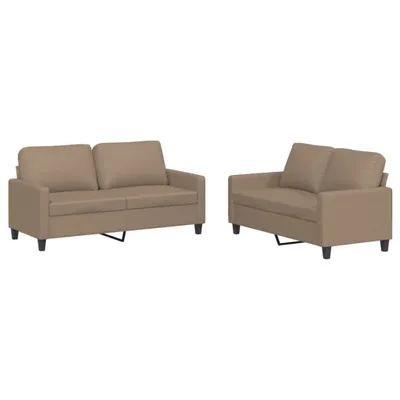 Obrázok produktu pre vidaXL 2-dielna sedacia súprava s vankúšom Cappuccino-Brown Imitácia kože