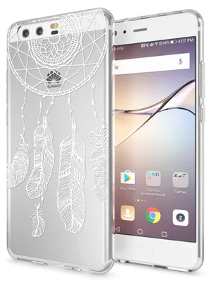 Produktbild von Huawei P10 Hülle Handyhülle von NALIA, Slim Silikon Motiv Case Cover Schutzhülle Feathers