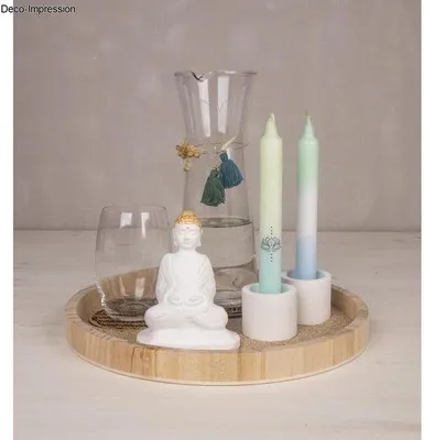 Image de Bol décoratif en bois, rond, 40 cm, aspect naturel