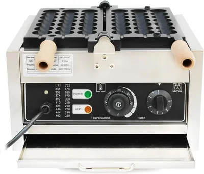 Produktbild von Bubble-Waffel Maschine - Gewerbliches Eierwaffeleisen - Edelstahl - Drehbar - Antihaft - Runde Form - 220 V 1500 W - Weiß