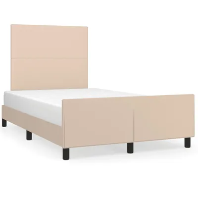 Produktbild von Bettgestell mit Kopfteil Cappuccino-Braun 120x200 cm Kunstleder
