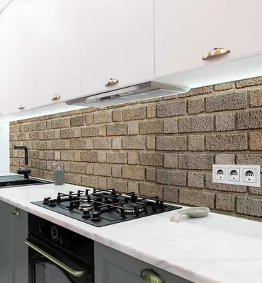 Produktbild von Küchenrückwand selbstklebend helle Ziegelsteine verwaschen Folie 400 x 60cm