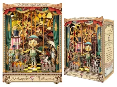 Obrázok produktu pre Puppet Theatre – Joincon DIY Book Nook miniatúrny domček 3D puzzle s LED osvetlením