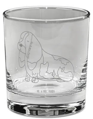 Produktbild von Mr. & Mrs. Panda Tumbler Hund Basset Hound - Transparent - Geschenk, Haustier, Whiskyglas, Scotch Glas, Niedlich, Rocks, Vierbeiner, Whiskey