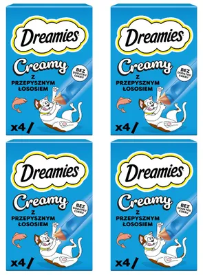 Produktbild von Dreamies Cremige Katzenleckerlis mit köstlichem Lachs (16 x 10 g)