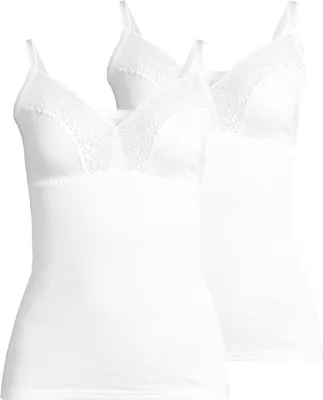 Produktbild von Speidel 2er Pack Natalie BH-Hemd Baumwolle in weicher Feinripp-Qualität, Spitze an Cups für feminine Optik, Komfortable Unterbrustnaht für guten Halt