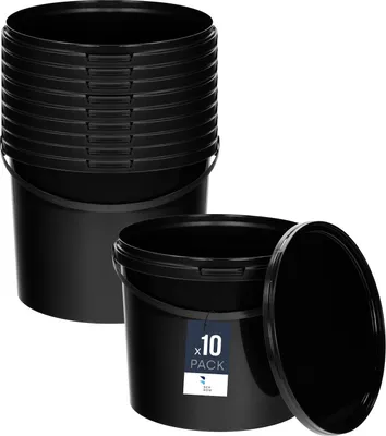 Produktbild von BenBow Eimer mit Deckel mit Griff 10L Anzahl: 10 Stk., Schwarz BSR-, Luftdicht, Lebensmittelecht, BRC-, auslaufsicher