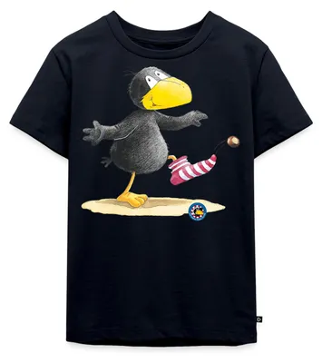 Produktbild von Spreadshirt Der kleine Rabe Socke Kastanie Kinder Premium T-Shirt, 122/128 (6 Jahre), Navy