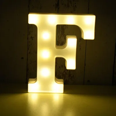 Image de Lettre lumineuse LED 3D, 22 cm lettre F