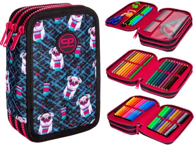 Produktbild von COOLPACK JUMPER 3 gefülltes Federmäppchen Federmappe Schülermäppchen Federtasche HUNDE leicht bunt Kinder Mädchen