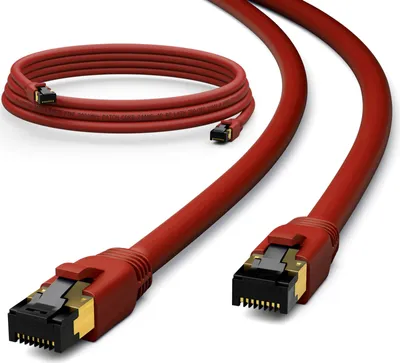 Produktbild von hb-digital Patch Kabel CAT 8 Netzwerkkabel CAT8 LAN Kabel 1.5m F/FTP LSZH rot