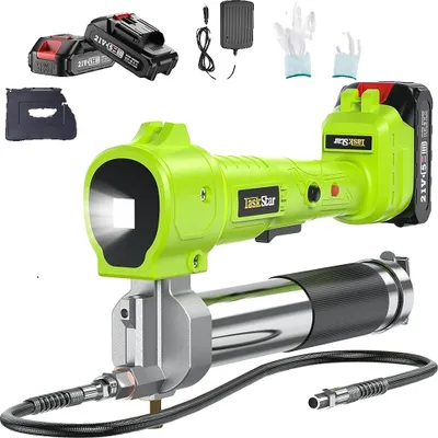 Zdjęcie produktu dla Elektryczna smarownica, 10000 PSI, elastyczny wąż 39,4", z akumulatorem 2X20Ah
