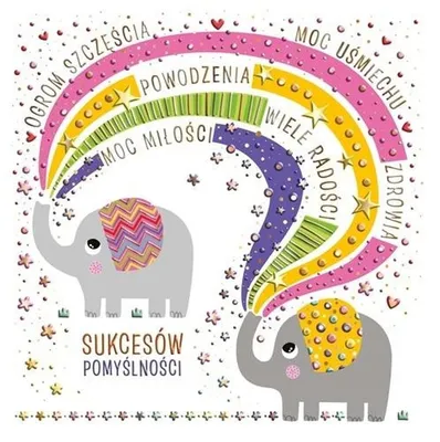 Imagen del producto de Tarjeta de felicitación cuadrada con elefantes, incluye sobre