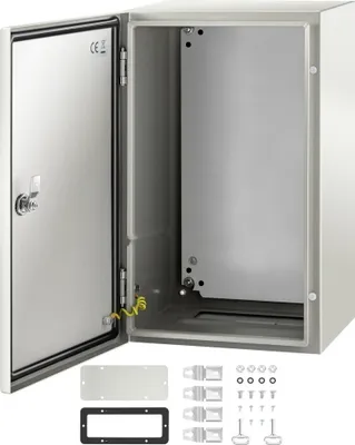 Produktbild von Industrie-Schaltkasten - Kohlenstoffstahl Verteiler, 50x30x25cm - IP66 & NEMA Wasserdicht - Anschlussdose für Fabriken, Baustellen & Einkaufszentren