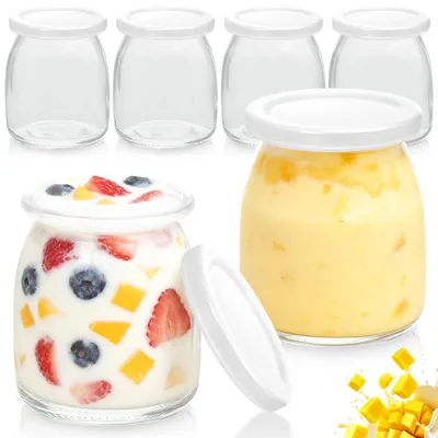 Dessertgläser 200 ml mit Deckel, 6er-Set, transparent, BPA-frei
