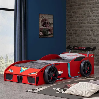 Produktbild von Exklusives Kinder Kunststoffbett Designer Autobett Rennwagen Design