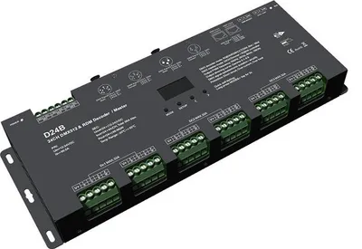 Produktbild von D24B DMX512 und RDM LED Decoder und Master 24-Kanal 12-24V DC 4A pro Kanal, OLED Display