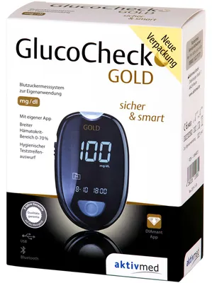 Zdjęcie produktu dla Zestaw glukometrów Glucocheck Gold mg/dl 1 szt