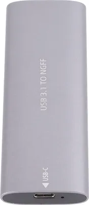 Zdjęcie produktu dla Obudowa M.2 NGFF SSD 5 Gb/s z szybkiego stopu aluminium z kablem 2 w 1 w kolorze szarym (nie zawiera dysku twardego)
