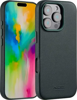 Immagine prodotto di Accezz MagSafe Cover posteriore in pelle iPhone 16 Pro - Verde cedro