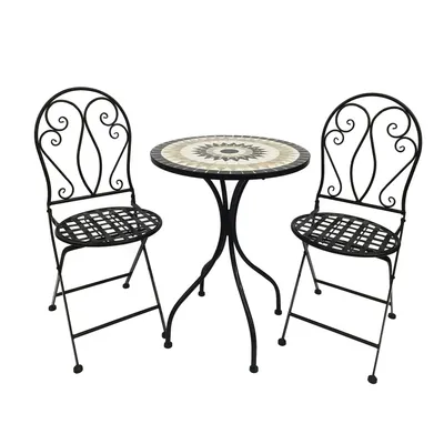 Immagine prodotto di set di sedute a mosaico 3 pezzi set da giardino set da balcone set da bistrot