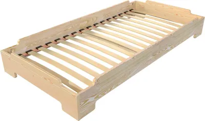 Produktbild von Stapelbett 90x190 - 1 Platz aus Massivholz - Naturlack