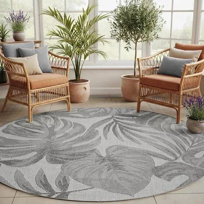 Produktbild von Terrassenboden - Wetterfest - UV Beständig - Rund - 200 cm - Grau