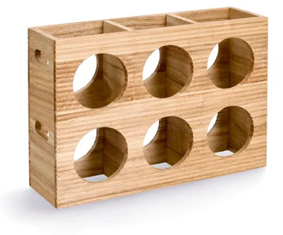 Obrázek produktu pro Dřevěný stojan na 6 láhvi, 38 x 11,6 x 27 cm
