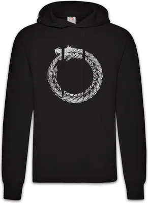 Produktbild von Urban Backwoods Ouroboros, Herren Hoodie, Farbe: Schwarz, Größe: M