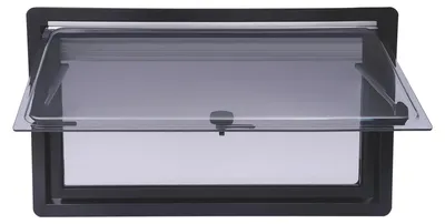 Obrázek produktu pro Okna pro obytné vozy/karavany – výklopná ventilační okna – dvojitá akrylová stěna – vnější rám 92,5 x 53 cm – víceúrovňové otevírání 70° – hliníková slitina – černá barva