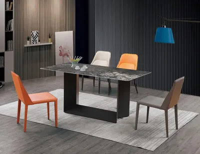 Produktbild von Hochwertiger Tisch Luxus Tische Esszimmer Möbel Säulen Fuß Marmor Optik Modern