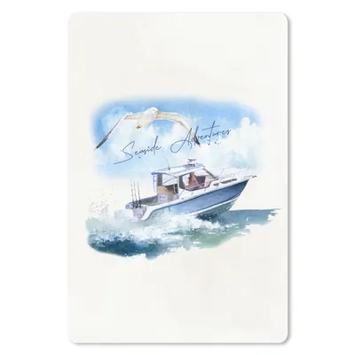 Produktbild von MuchoWow® Mauspad Mousepad Boot - Vogel - Meer - Aquarell 18x27 cm - Mousepads - Maus Mat - Pad - Mausunterlage