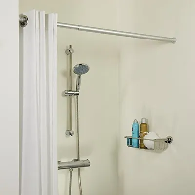 Productafbeelding van Douchegordijnstang RVS Mat Aluminium - 130 cm