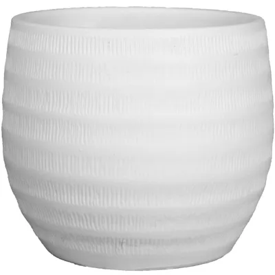 Produktbild von Floran Blumentopf Lena - weis - gerippt - Keramik - 24 x 21 cm