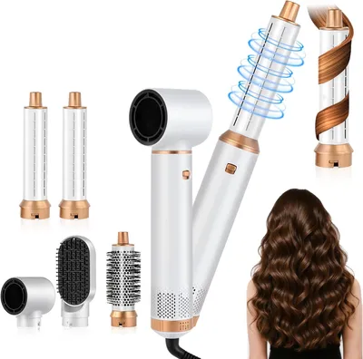 Produktbild von Haarstyling-Set – Heißluftbürste – Für die Haarstyling – 5-in-1-Funktionalität – 1000 W – Schwarz