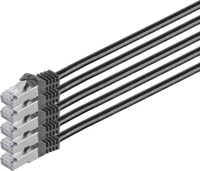 Produktbild von RJ45 Patchkabel m. CAT 7 Rohkabel  PIMF schwarz 1m