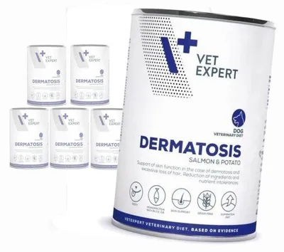 Zdjęcie produktu dla Vet Expert Dermatosis Mokra Karma Dla Psa Łosoś Z Ziemniakami 6x400g Zdrowa Skóra I Sierść